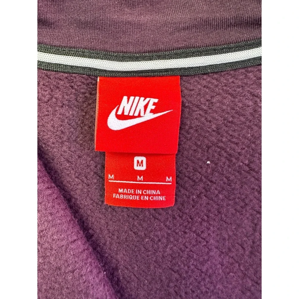 Nike Hoodie Womens M Fleece Rally Funnel Neck Hoodie Sweatshirt Purple Pockets‎